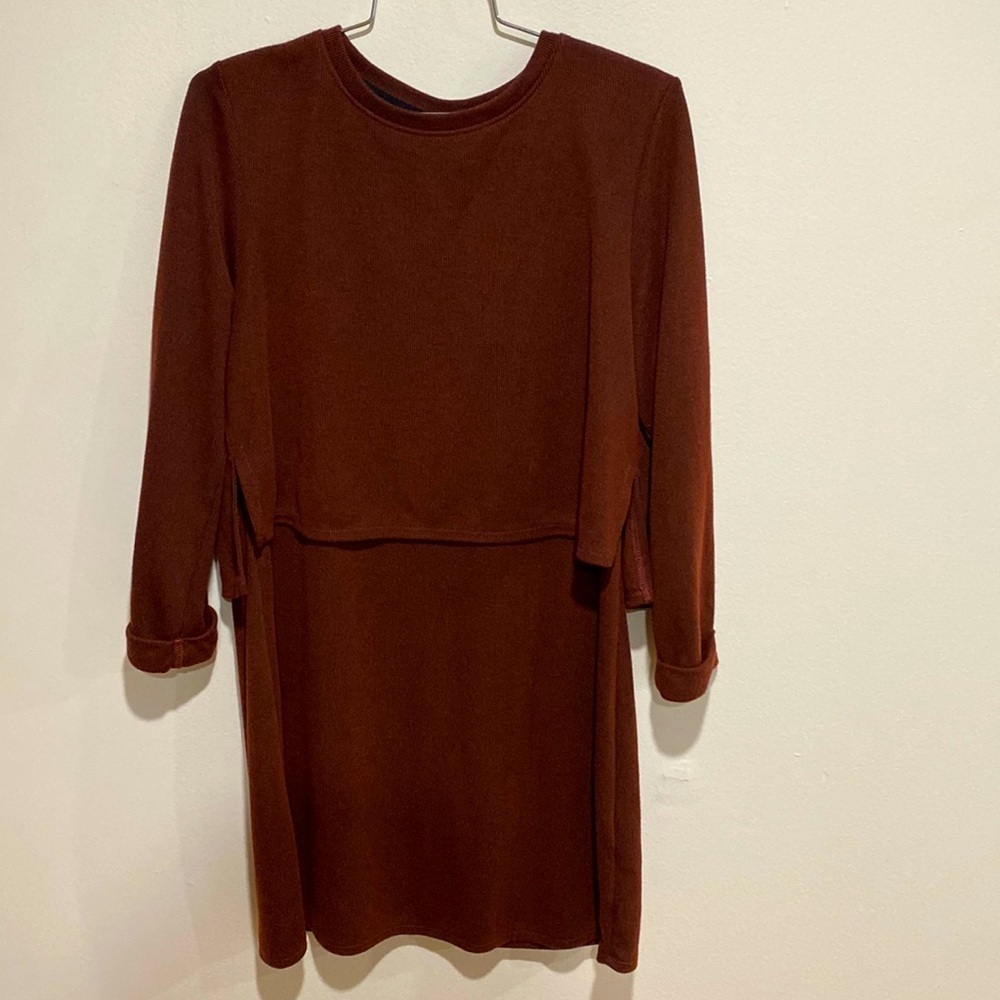 TopShop dark red long sleeve dress size: 10